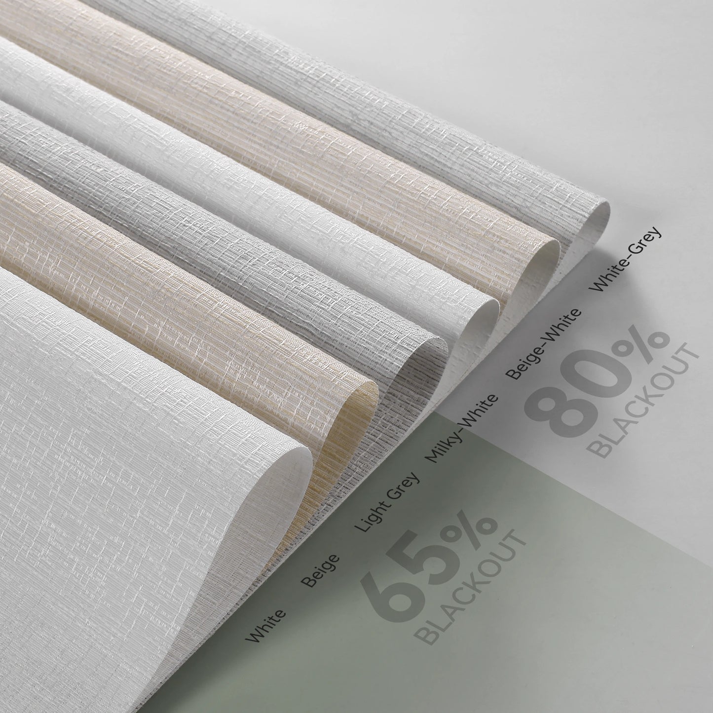 Roller Shades & Roman Fabric Samples – 100%/80%/65% Blackout Jacquard