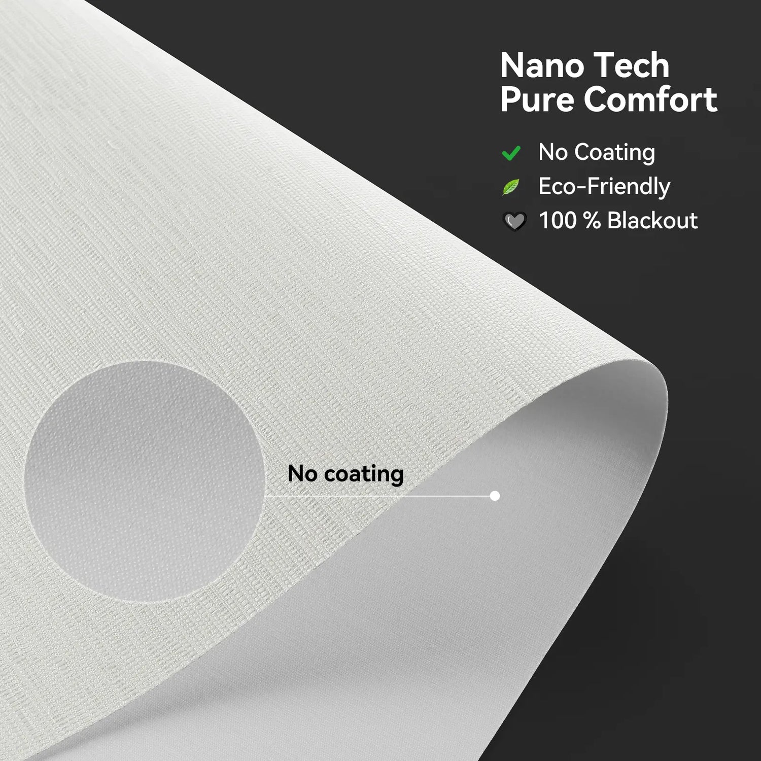 Close-up of blackout jacquard nano fabric used in roller shades