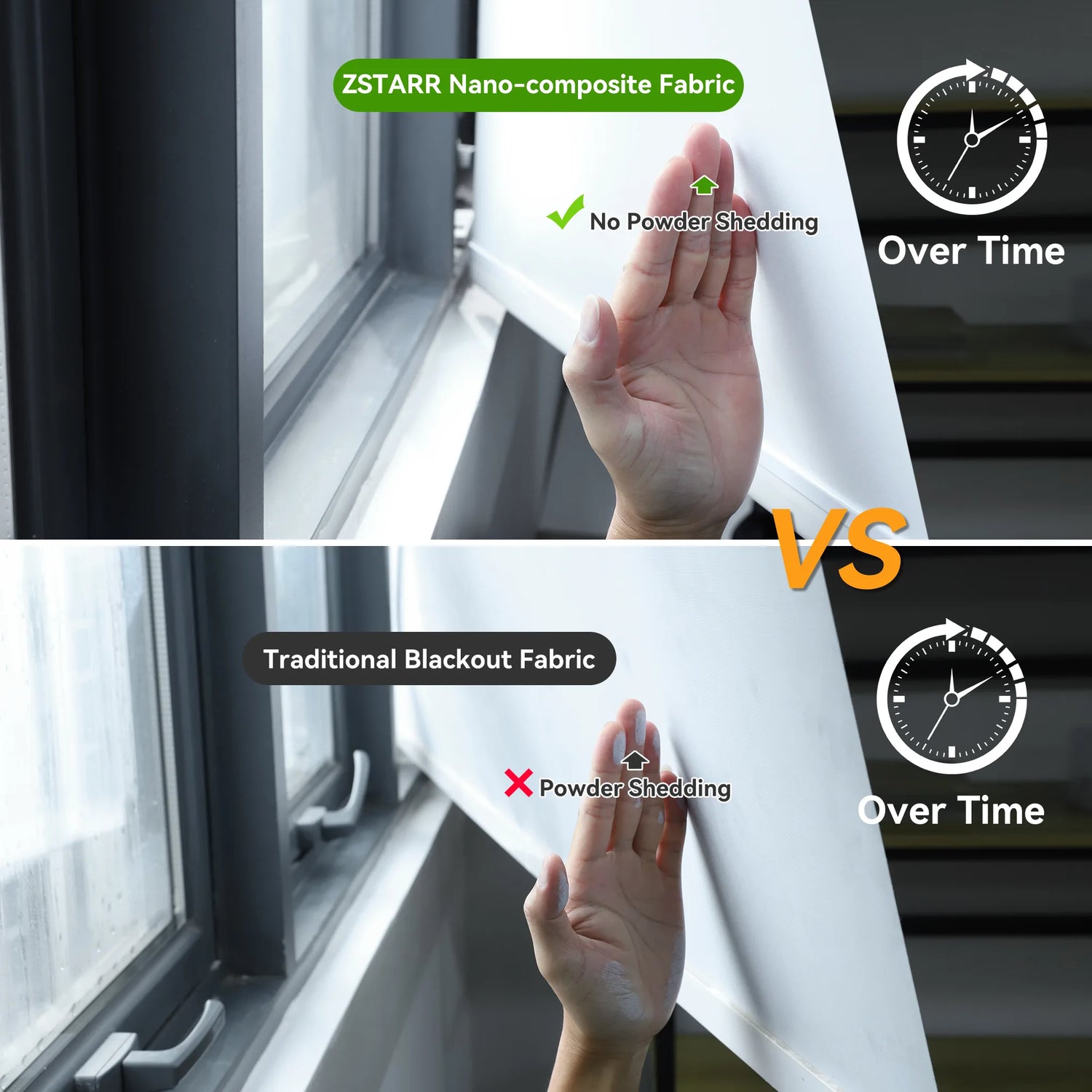 Coated fabric flaking vs. clean nano-composite