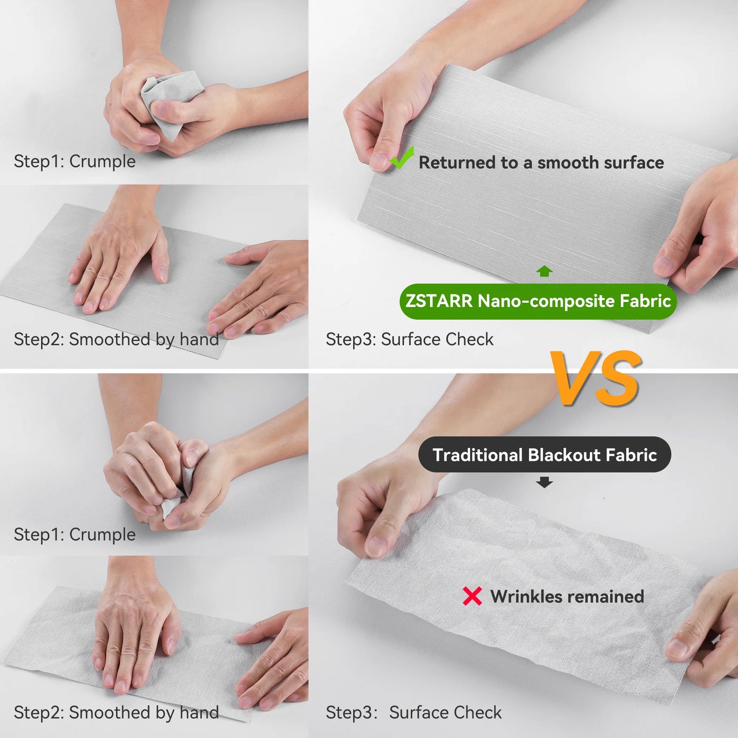 Fabric recovery: nano-composite flattening vs. curled coated fabric