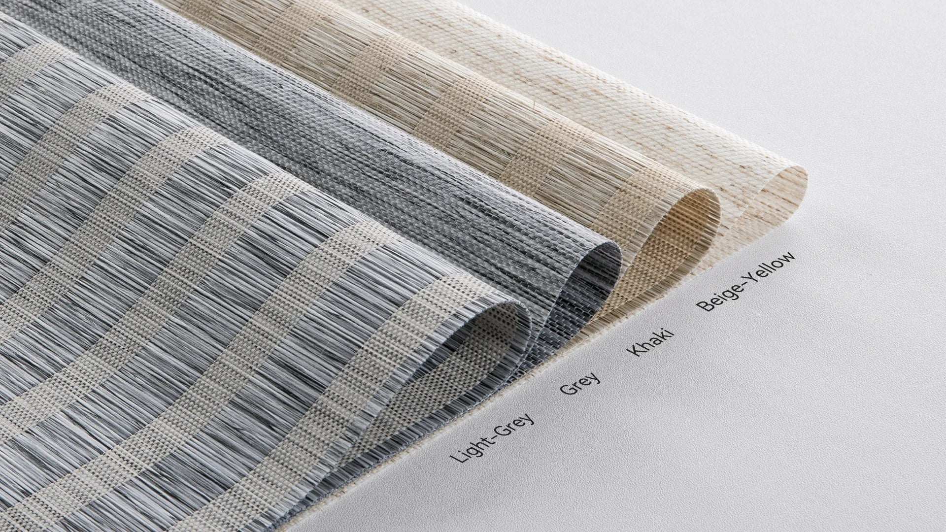 Linen fabric color options for custom Roman shades.