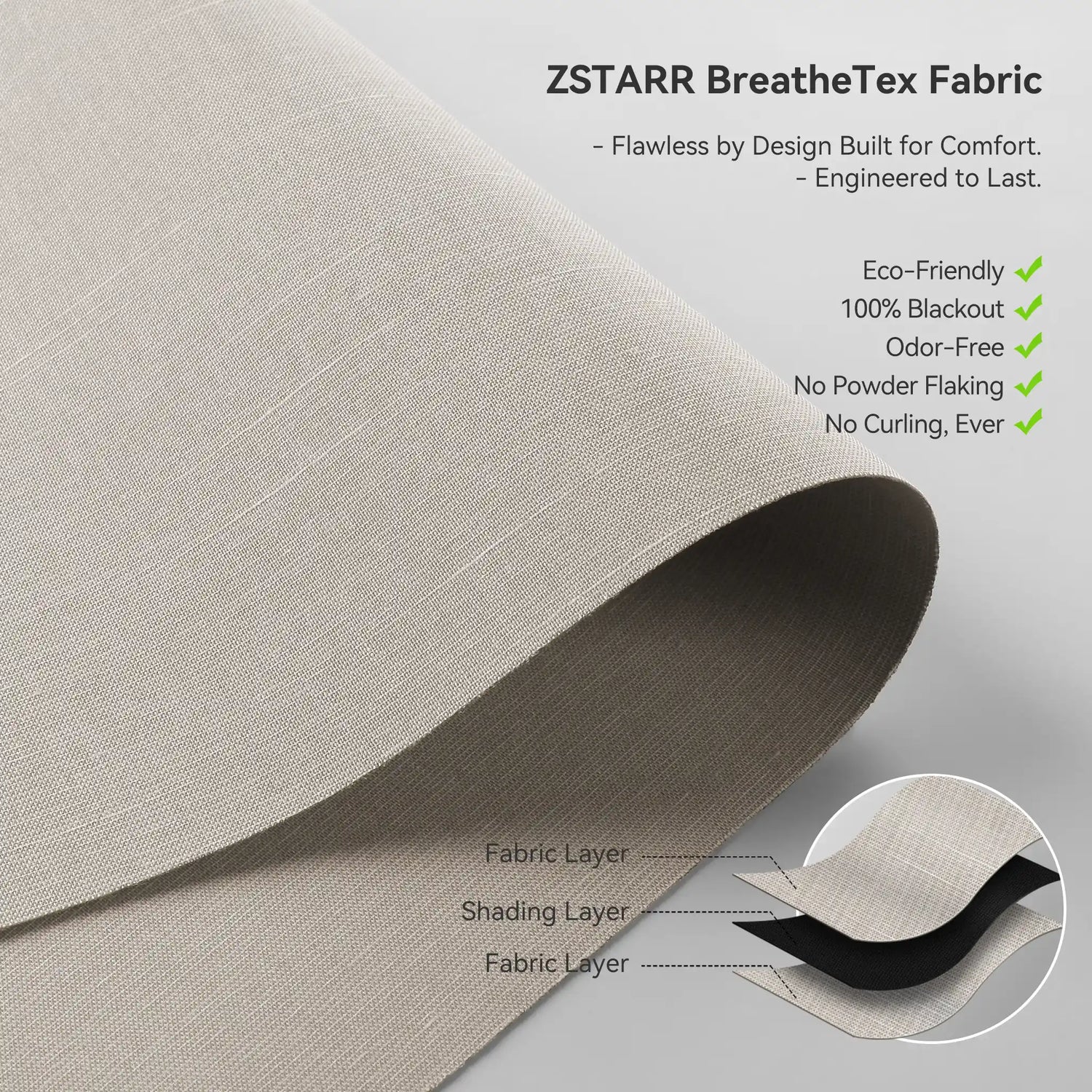 BreatheTex nano-composite blackout fabric close-up