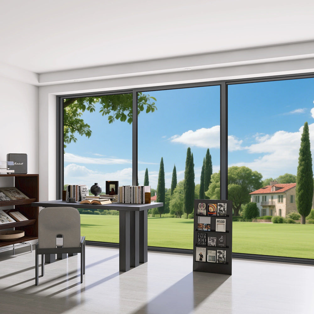 Before & after comparison of light filtering mode in a home office