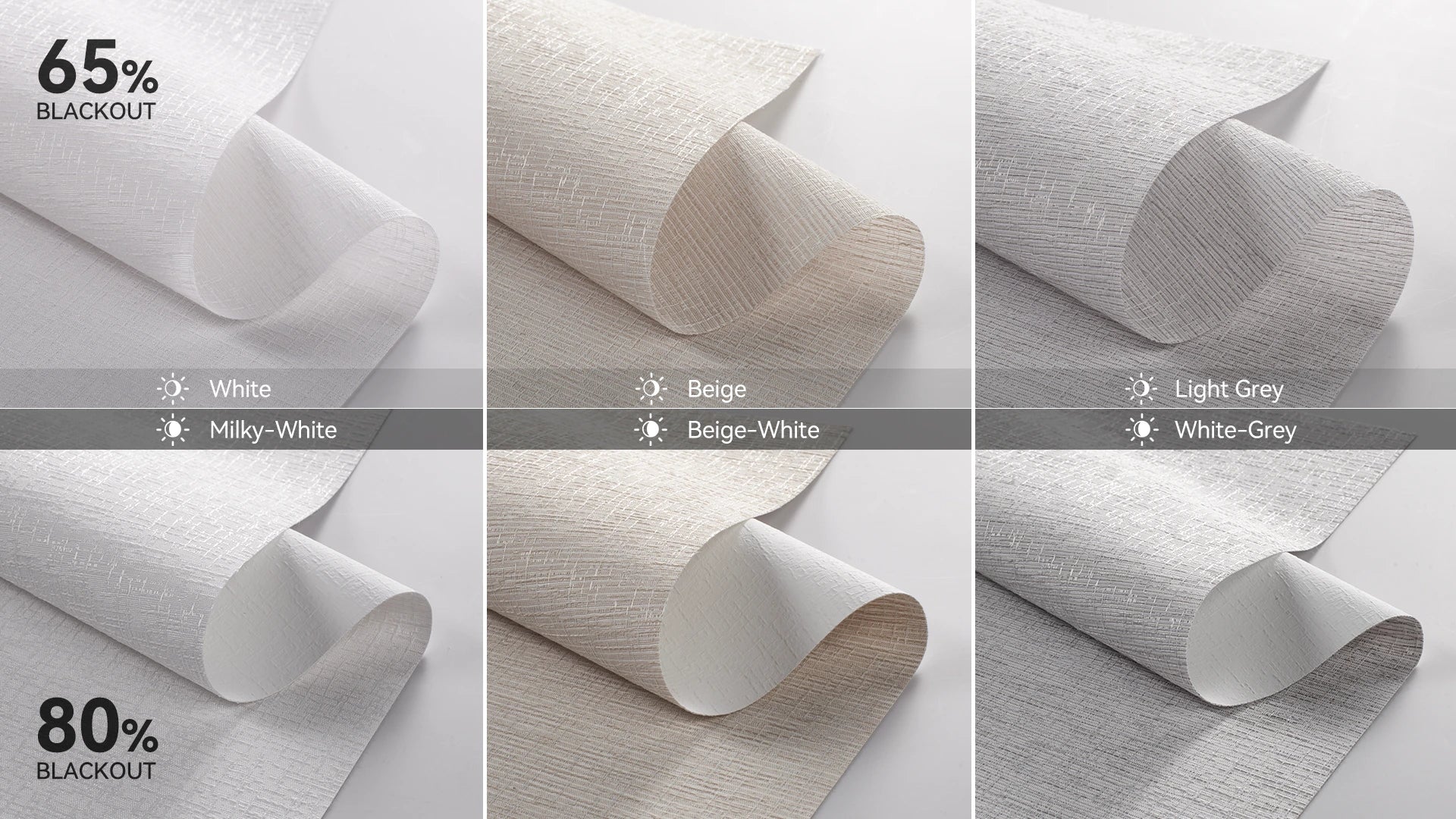 Selection of fabric colors for customizable Roman shades