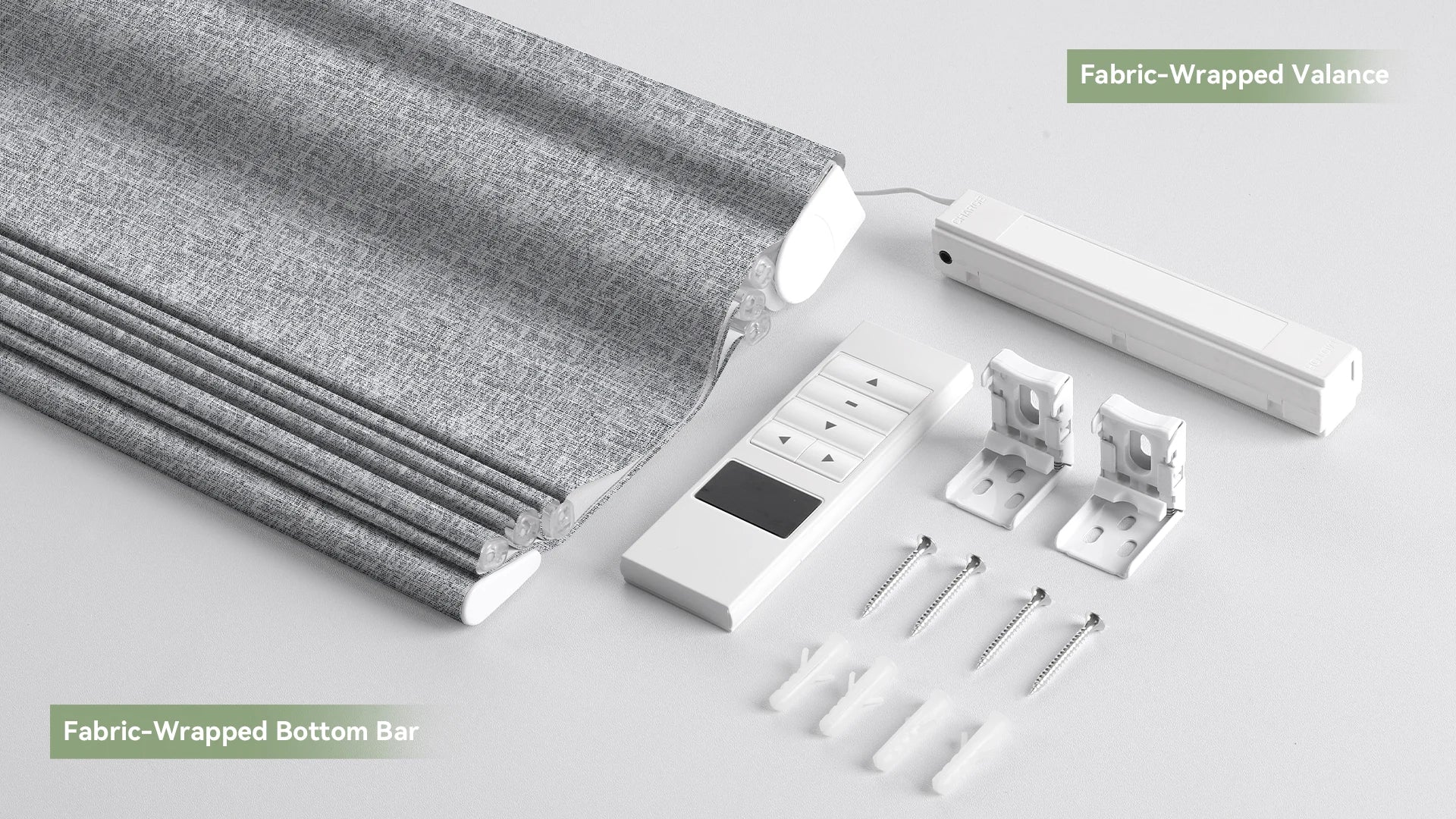 Complete accessory kit for DIY Roman shade installation