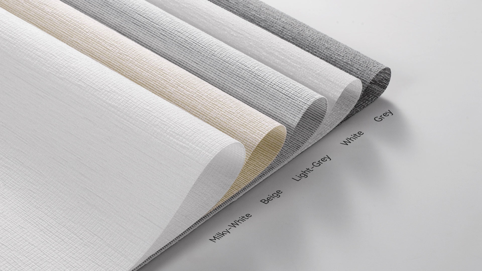 Available fabric color options for ZSTARR Roman shades