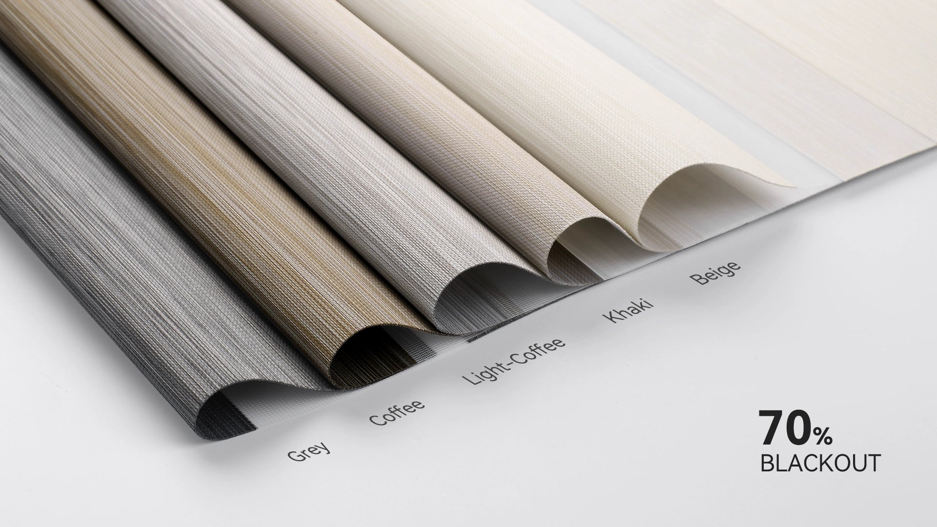 Color swatches for fine linen texture zebra shade fabrics