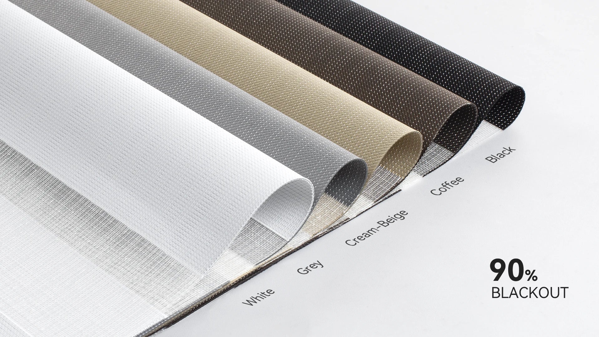 Color swatches for 90% blackout zebra shades fabric