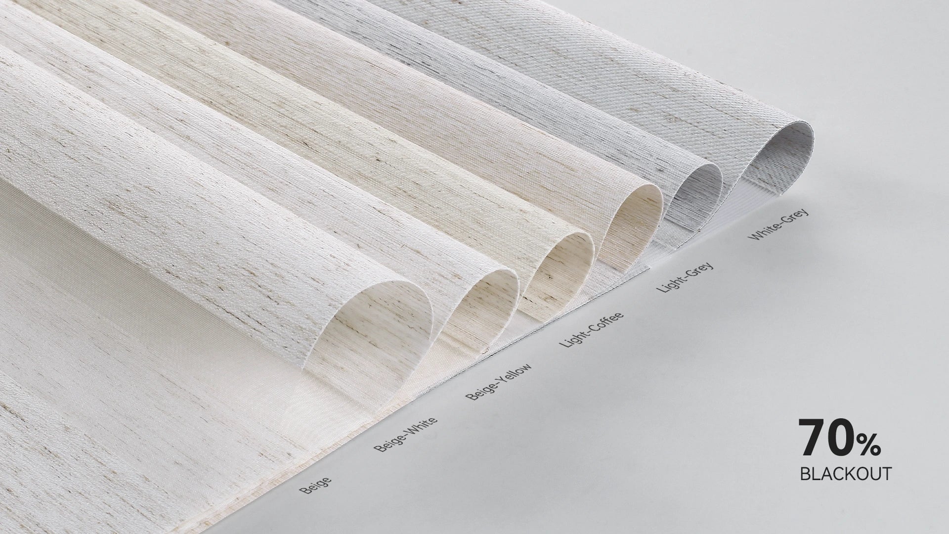 Fabric color options for 70% blackout linen texture zebra shades