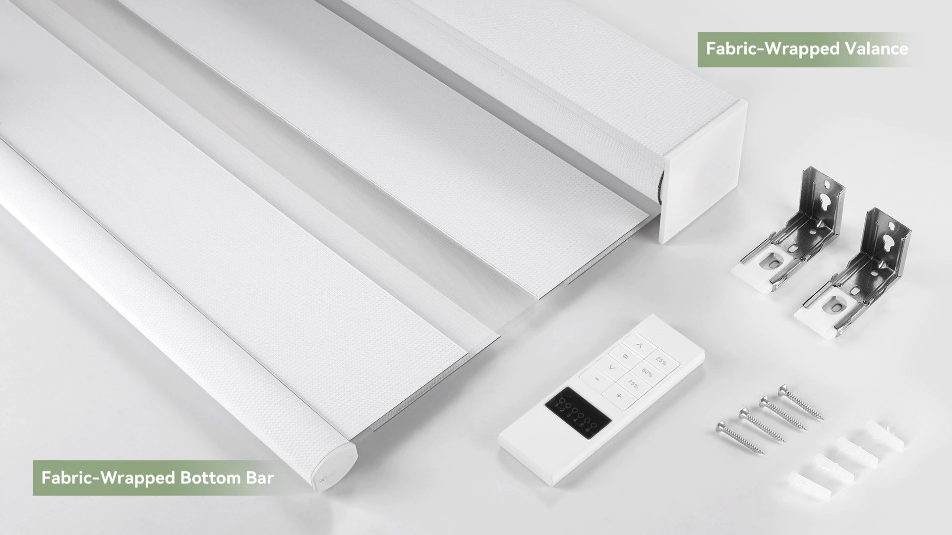 Complete set of accessories for zebra shades installation