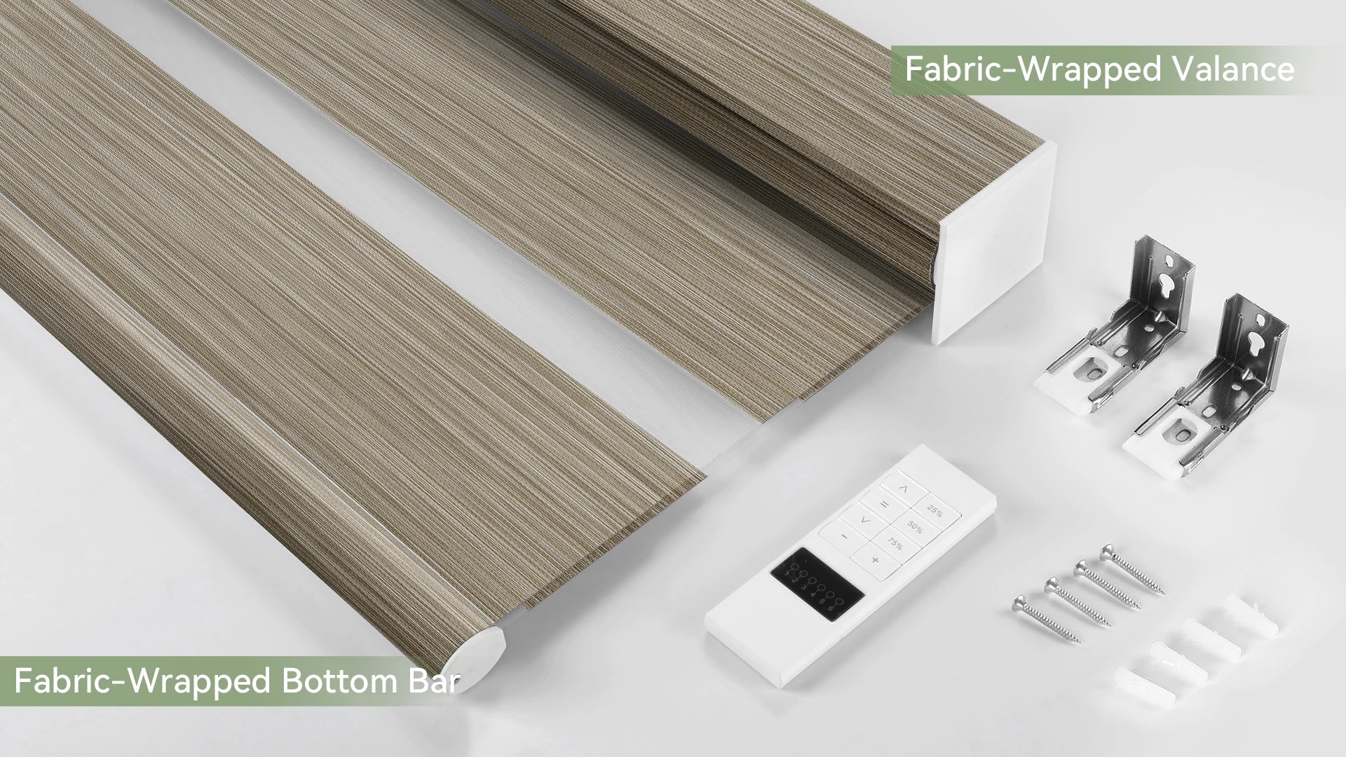 Installation hardware kit for ZSTARR motorized zebra shades