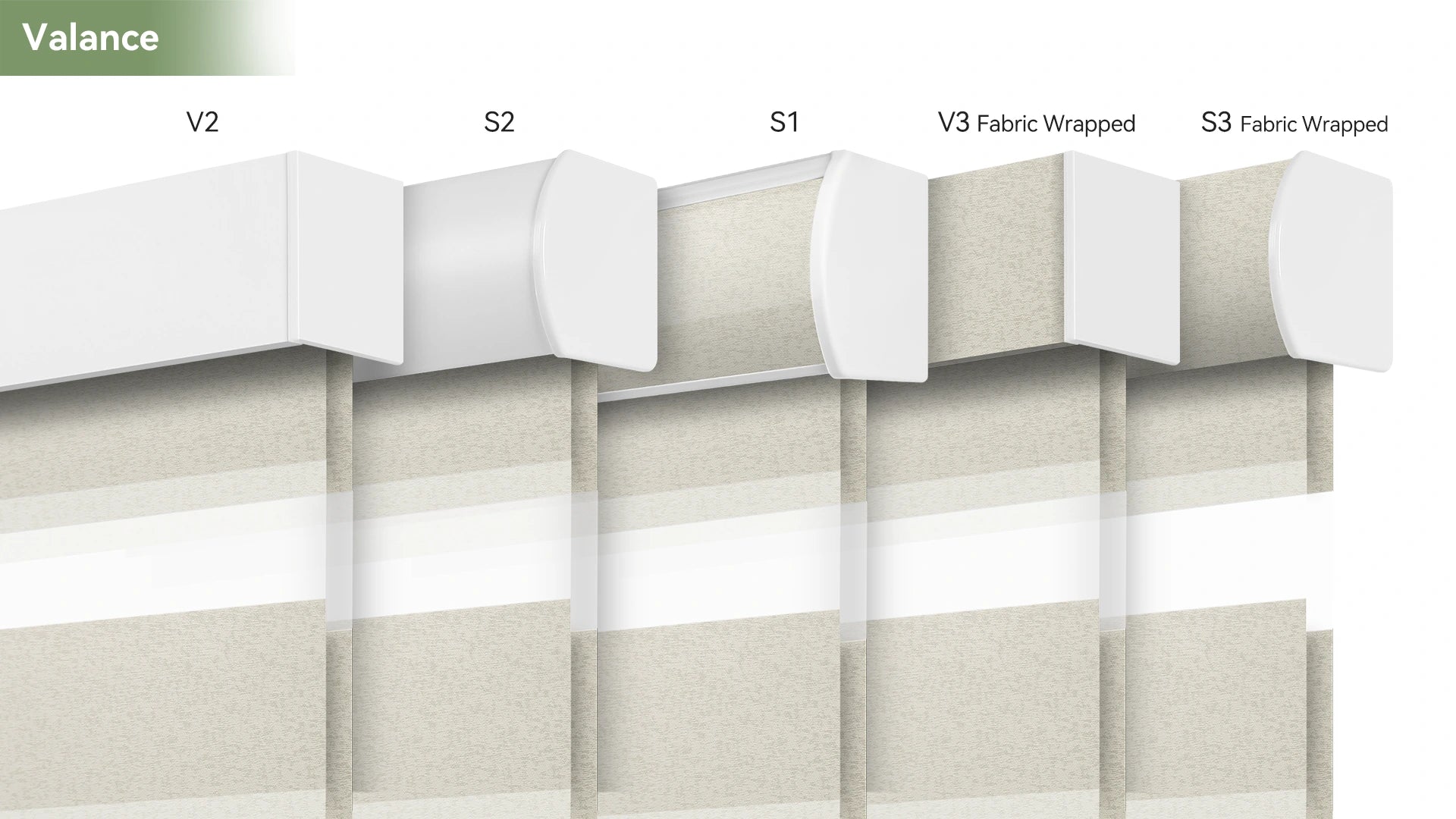 Modern valance styles for motorized zebra shades
